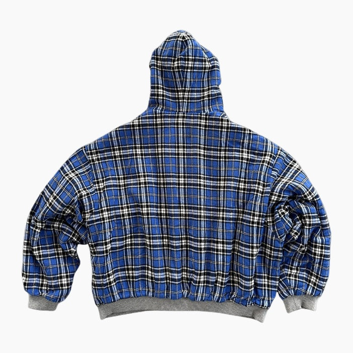 Checkered Inside Out Zipper - Gray