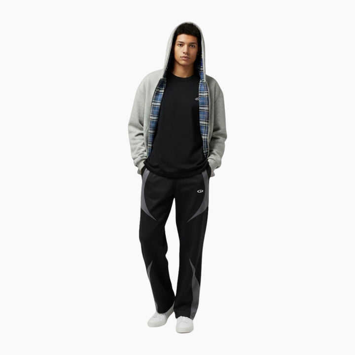 Checkered Inside Out Zipper - Black