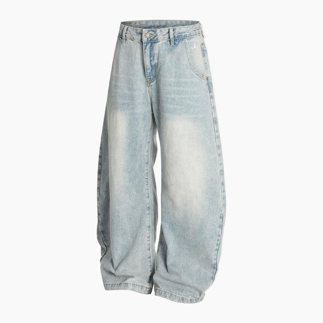 Denim Washed Barrel Jeans