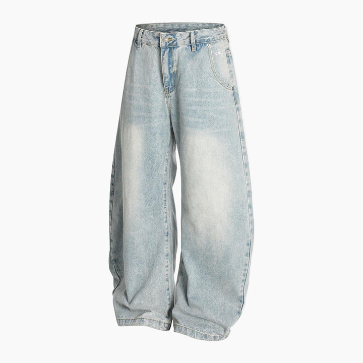 Denim Washed Barrel Jeans