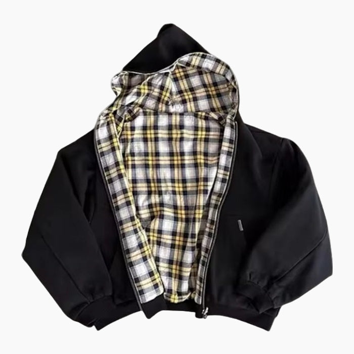 Checkered Inside Out Zipper - Red