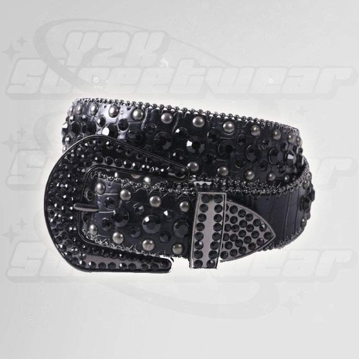 Black rhinestone belt