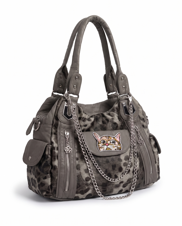 Leopard Tie-Dye Slouch Bag