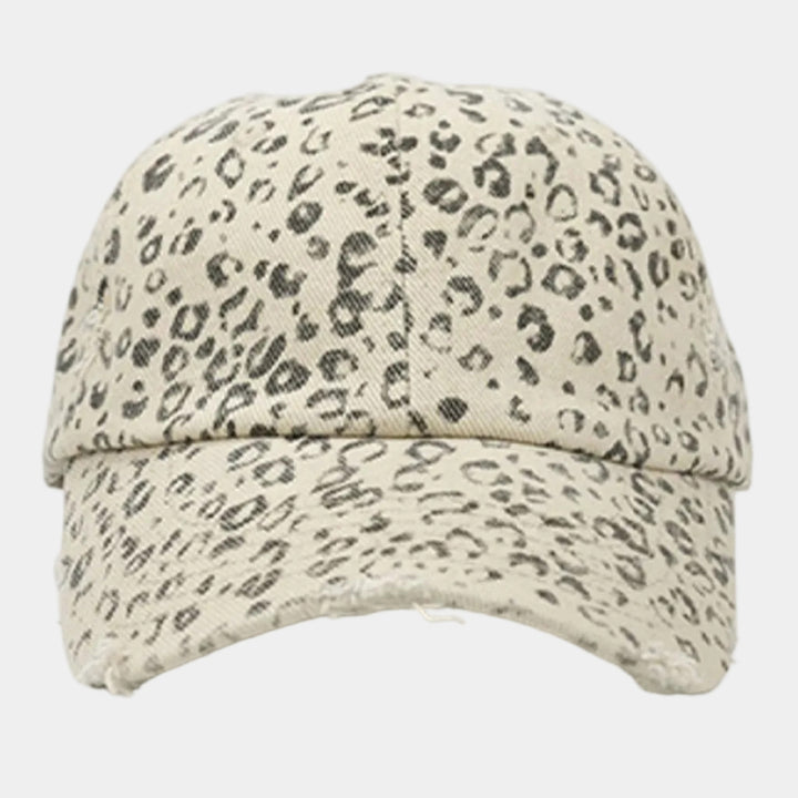 Vintage Leopard Print Distressed Baseball Cap