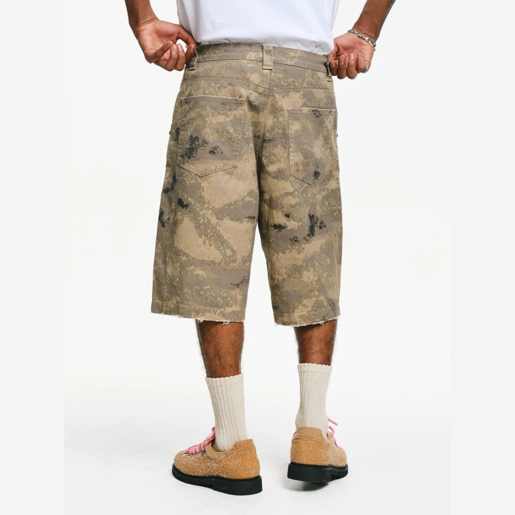 Burnin Camouflage Distressed Shorts