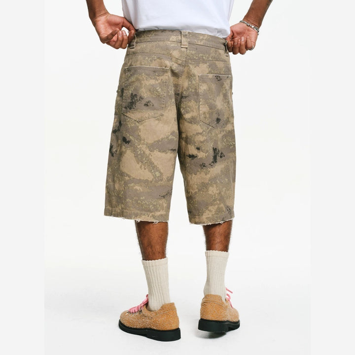 Burnin Camouflage Distressed Shorts