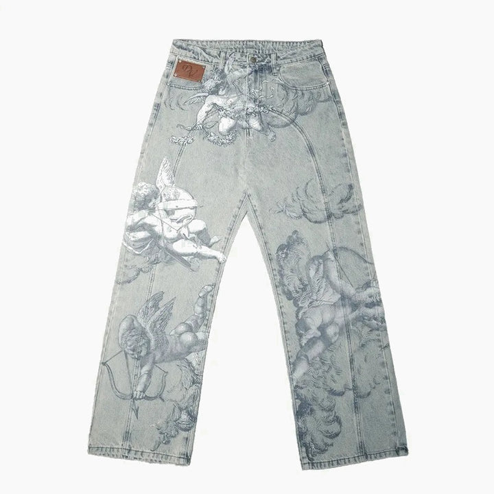 Cupid Graphic Baggy Jeans