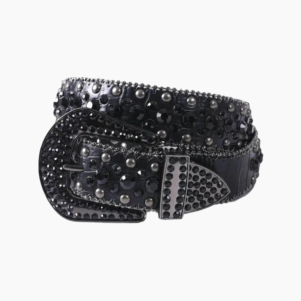 Black rhinestone belt