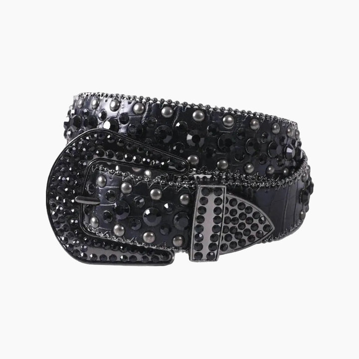Black rhinestone belt