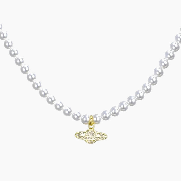 Planet and Pearl Necklace
