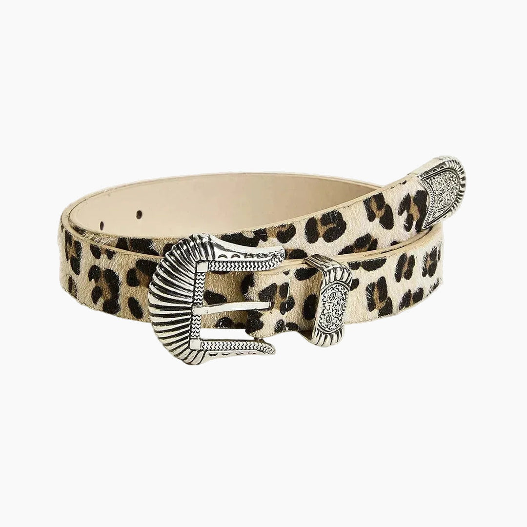 Leopard print belt