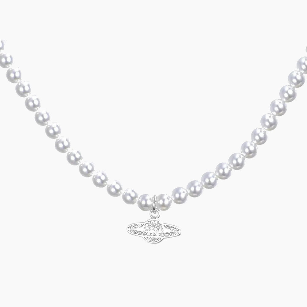 Planet and Pearl Necklace