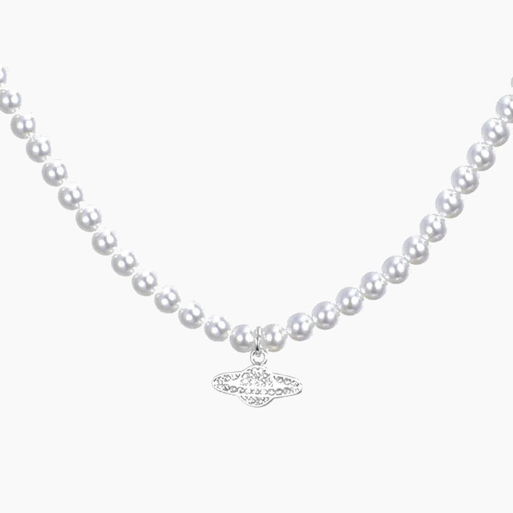 Planet and Pearl Necklace