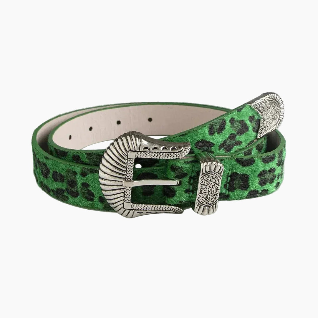 Leopard print belt