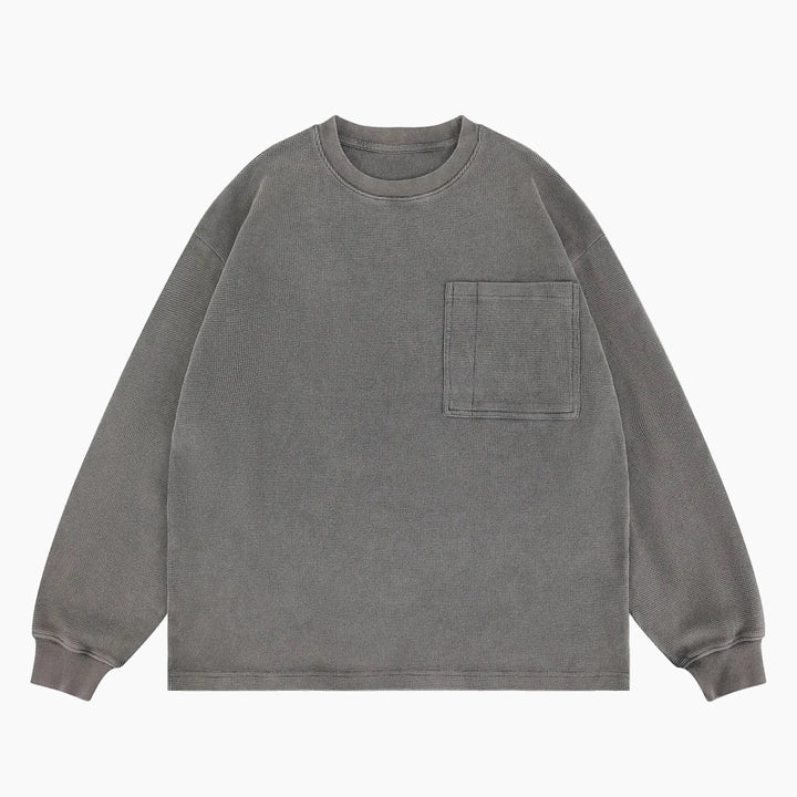Waffle Pocket Long-Sleeve