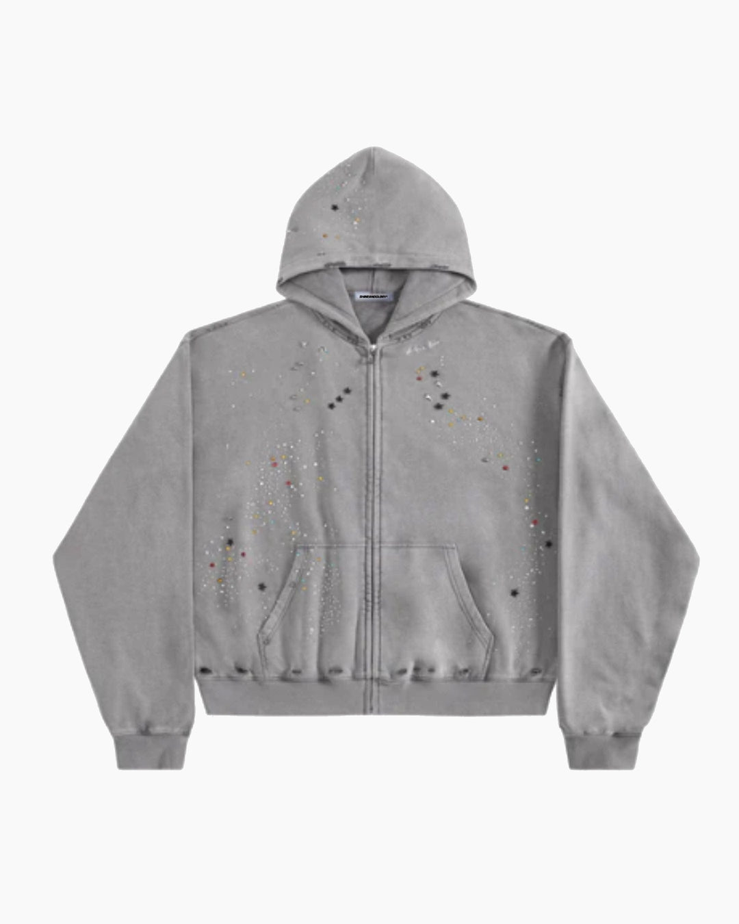 Rhinestone Zip-Through hoodie
