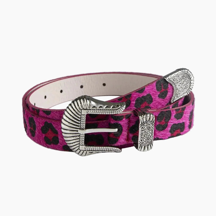 Leopard print belt