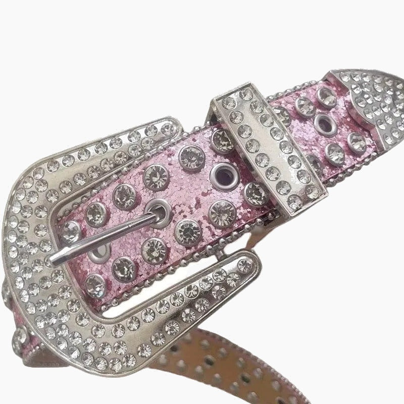 Pink rhinestone belt