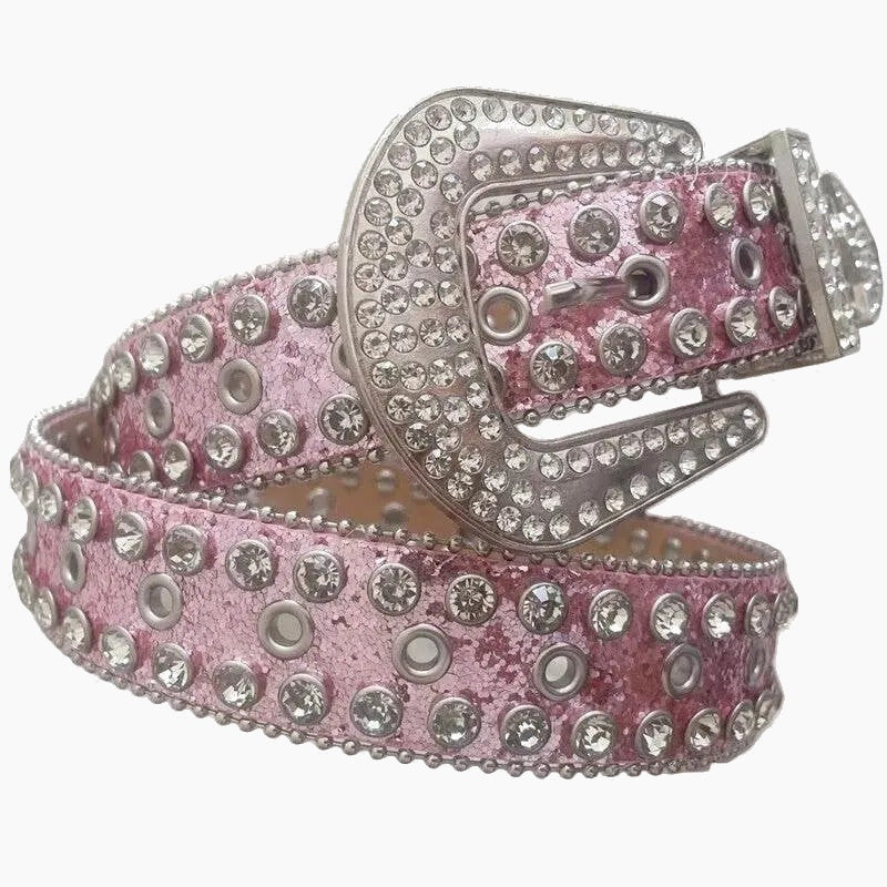 Pink rhinestone belt