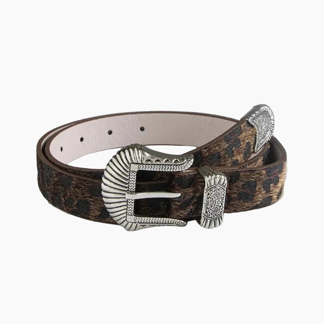 Leopard print belt