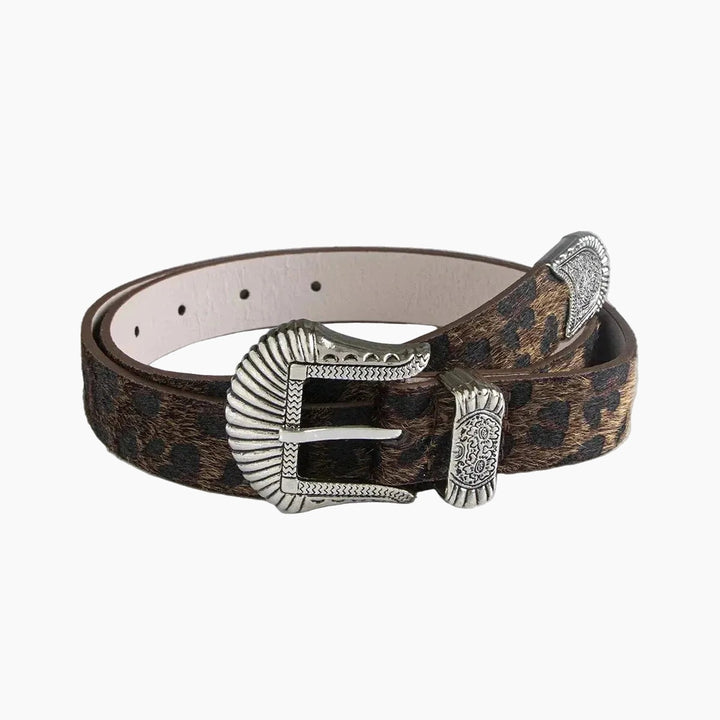 Leopard print belt