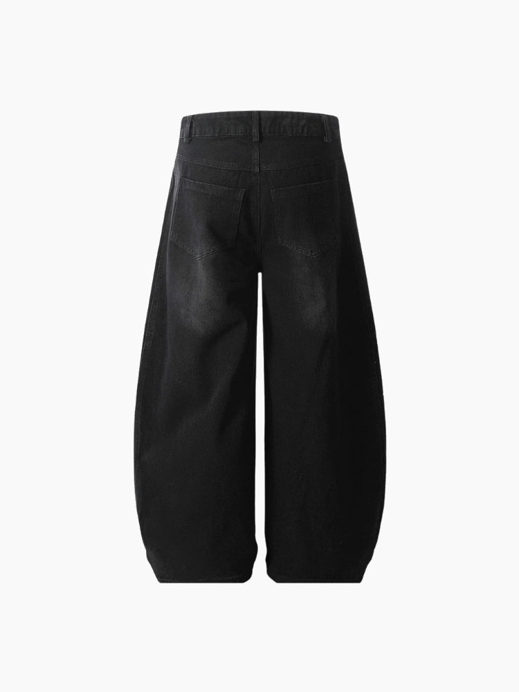 NEWGRMNTS Striped Barrel Denim Jeans
