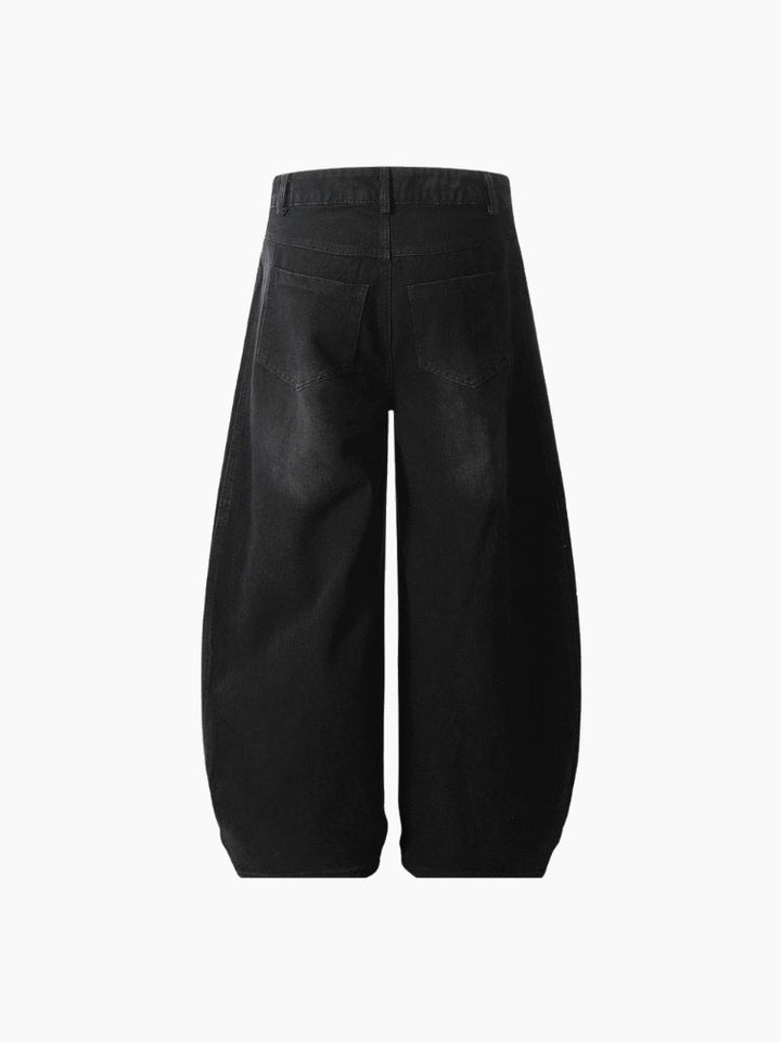 NEWGRMNTS Striped Barrel Denim Jeans