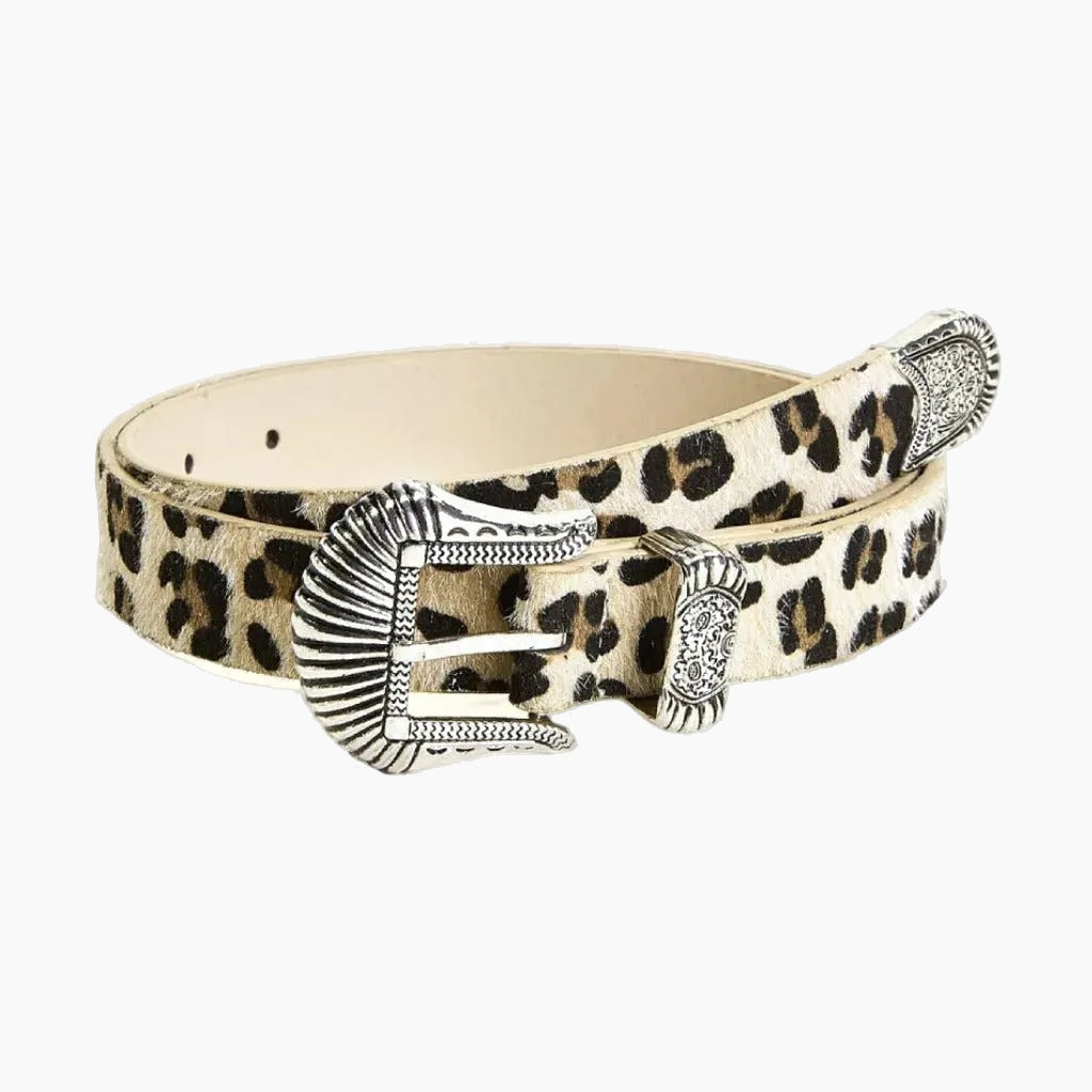 Leopard print belt