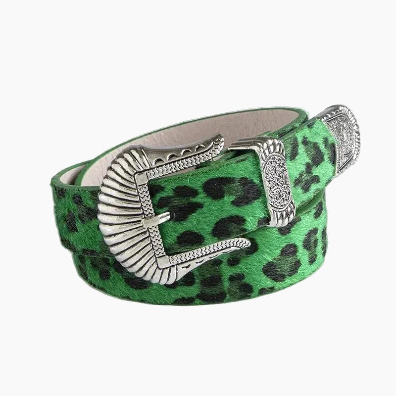Leopard print belt