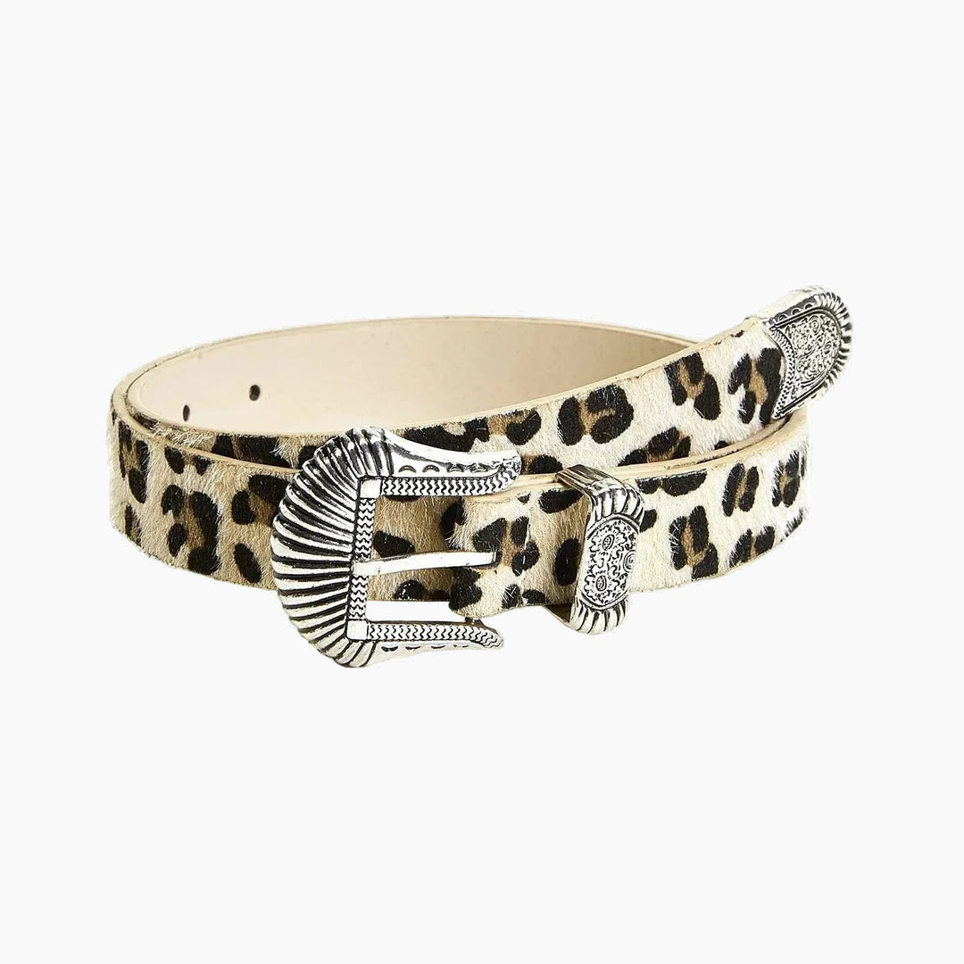 Leopard print belt