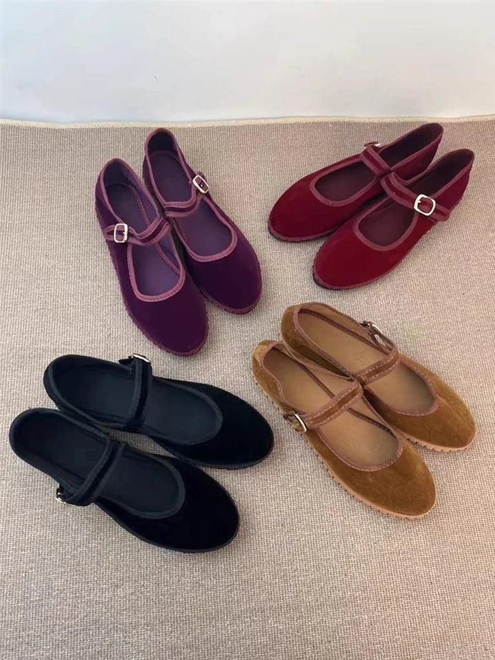 Velour Mary Janes