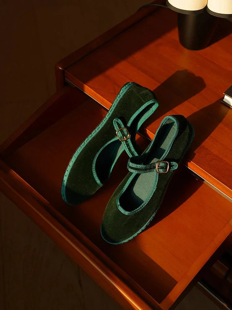 Velour Mary Janes