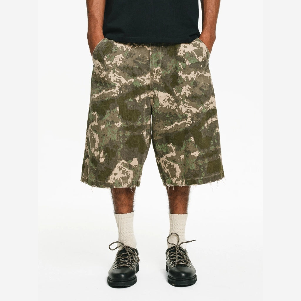 Burnin Camouflage Distressed Shorts