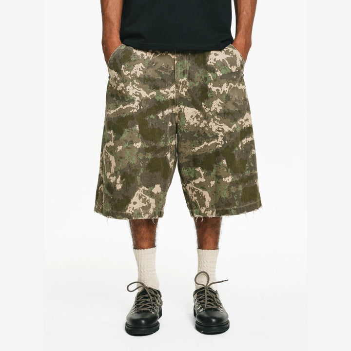 Burnin Camouflage Distressed Shorts
