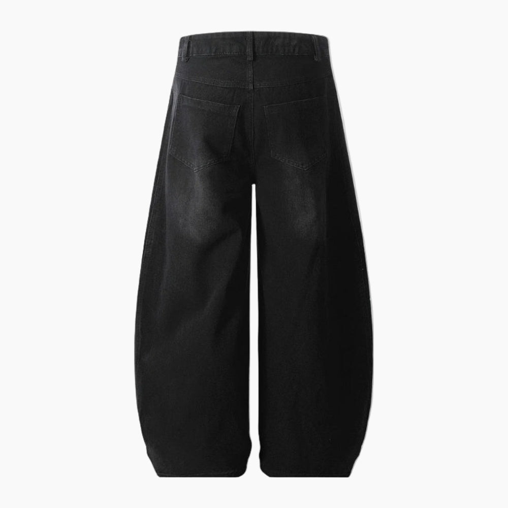 NEWGRMNTS Striped Barrel Denim Jeans