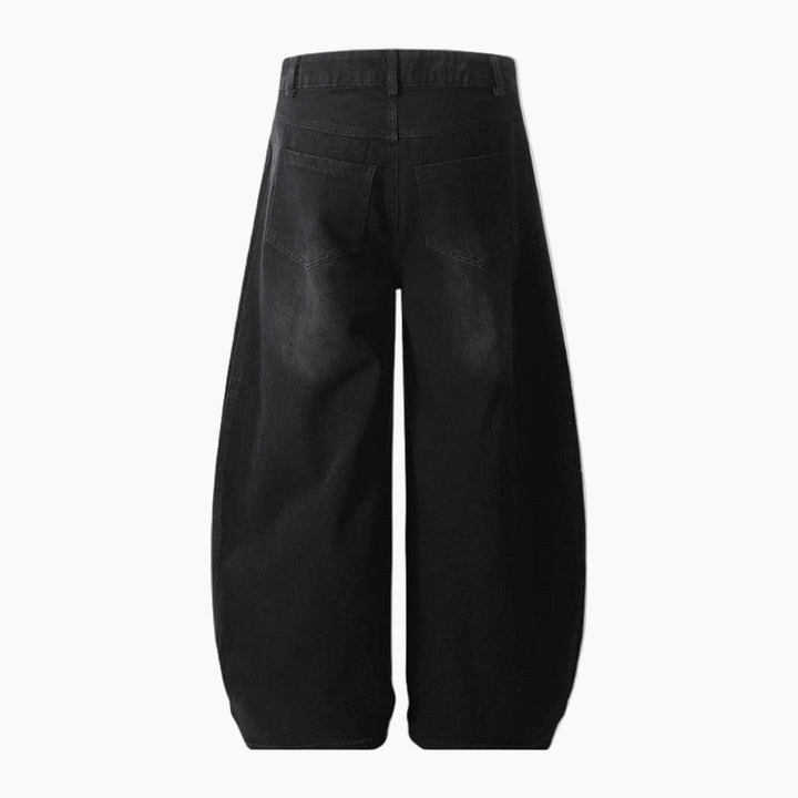 NEWGRMNTS Striped Barrel Denim Jeans
