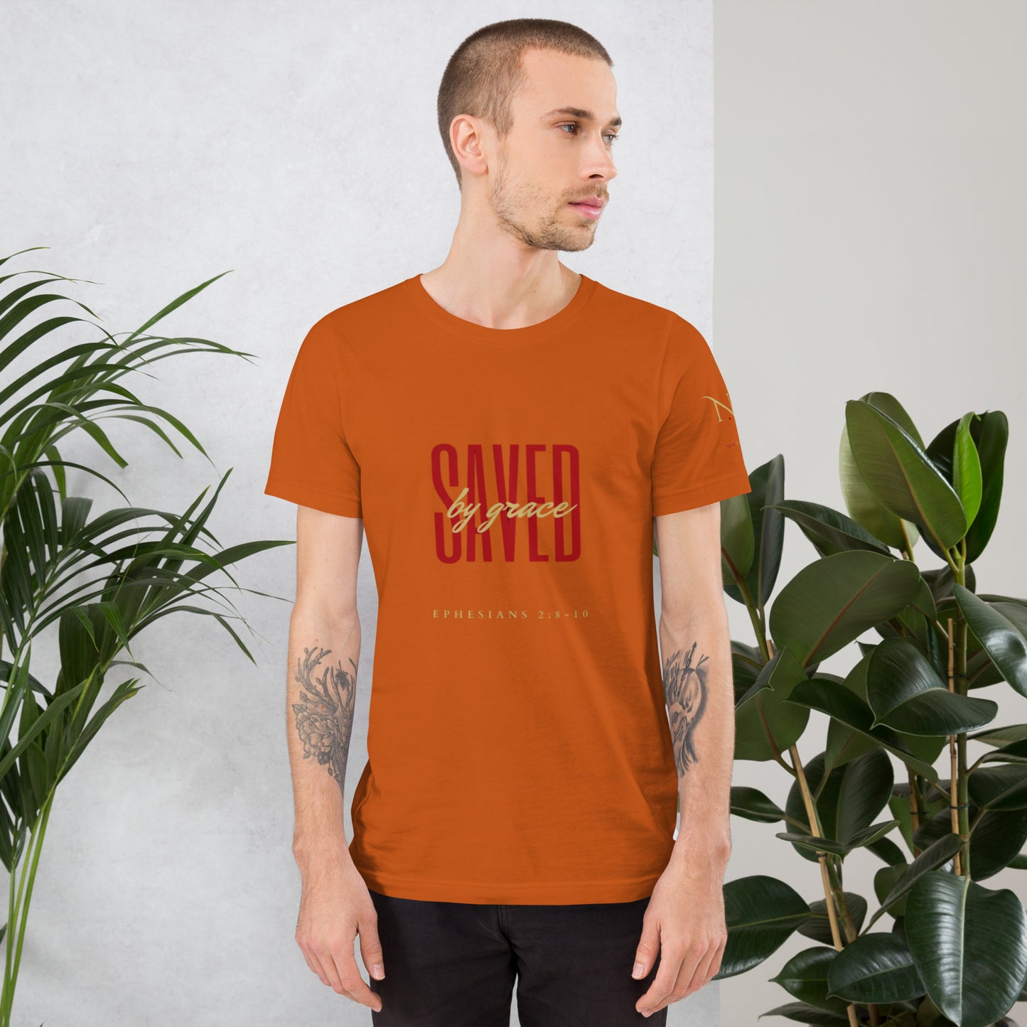 Saved By Grace (Red) Unisex T-shirt