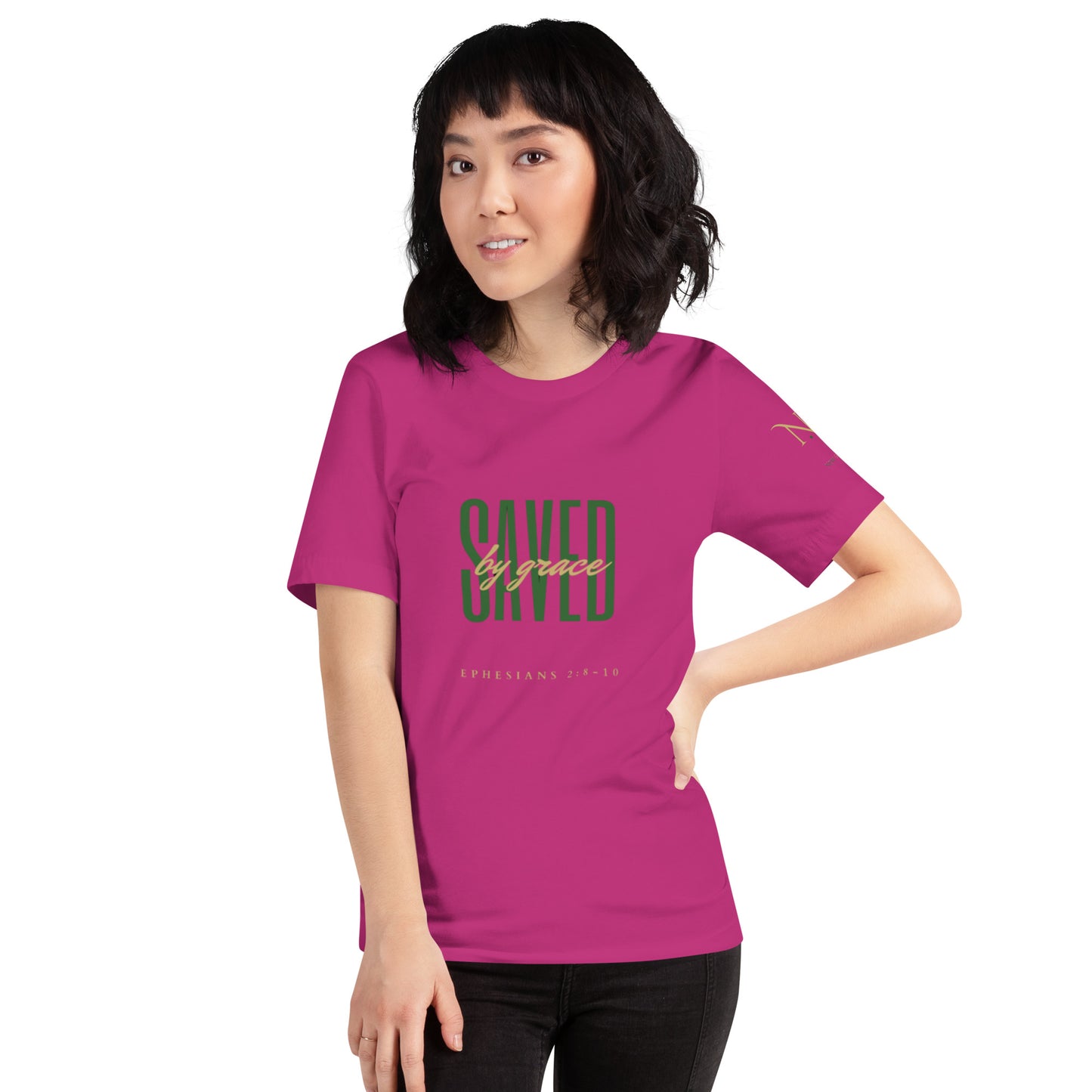 Saved By Grace (Green) Unisex T-shirt