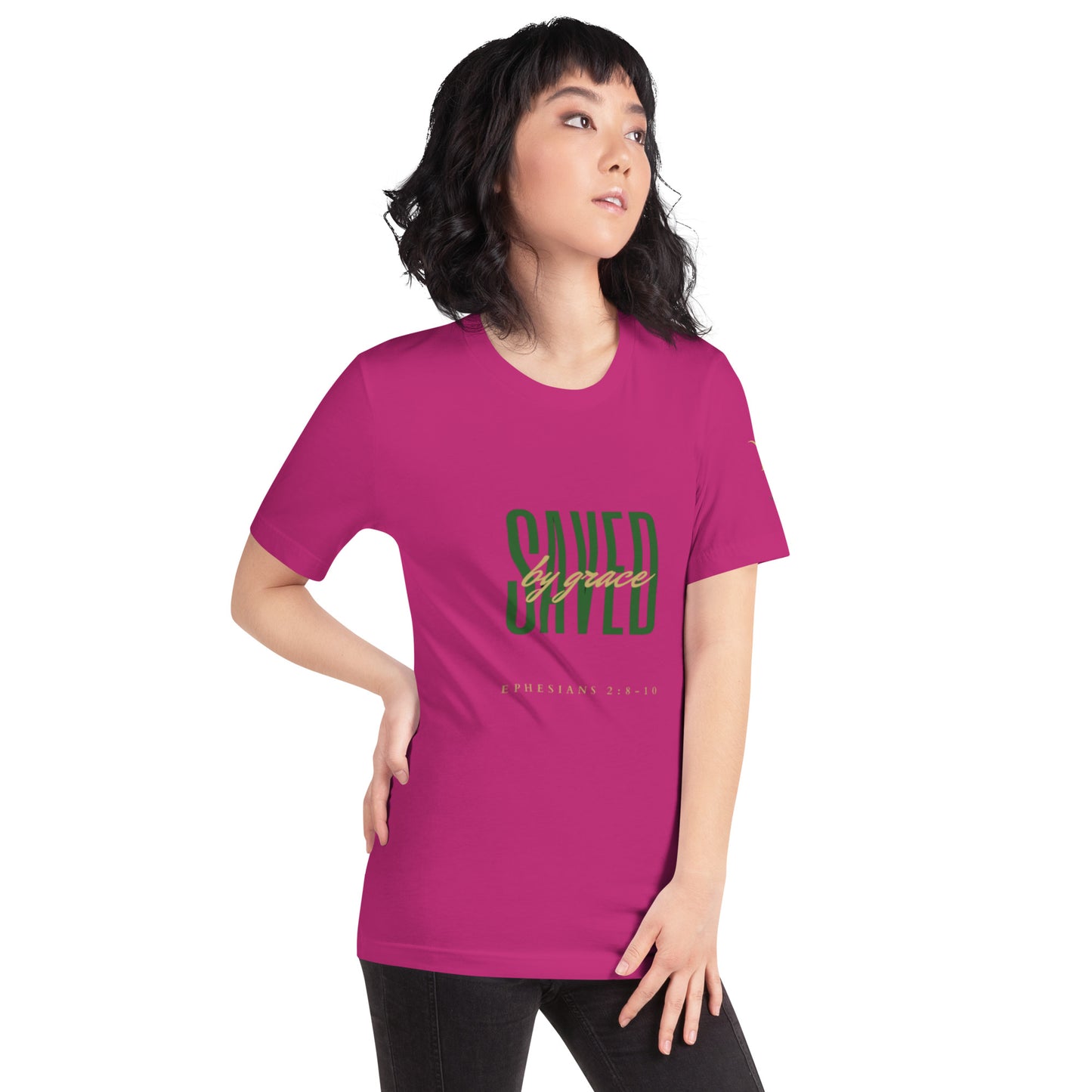 Saved By Grace (Green) Unisex T-shirt