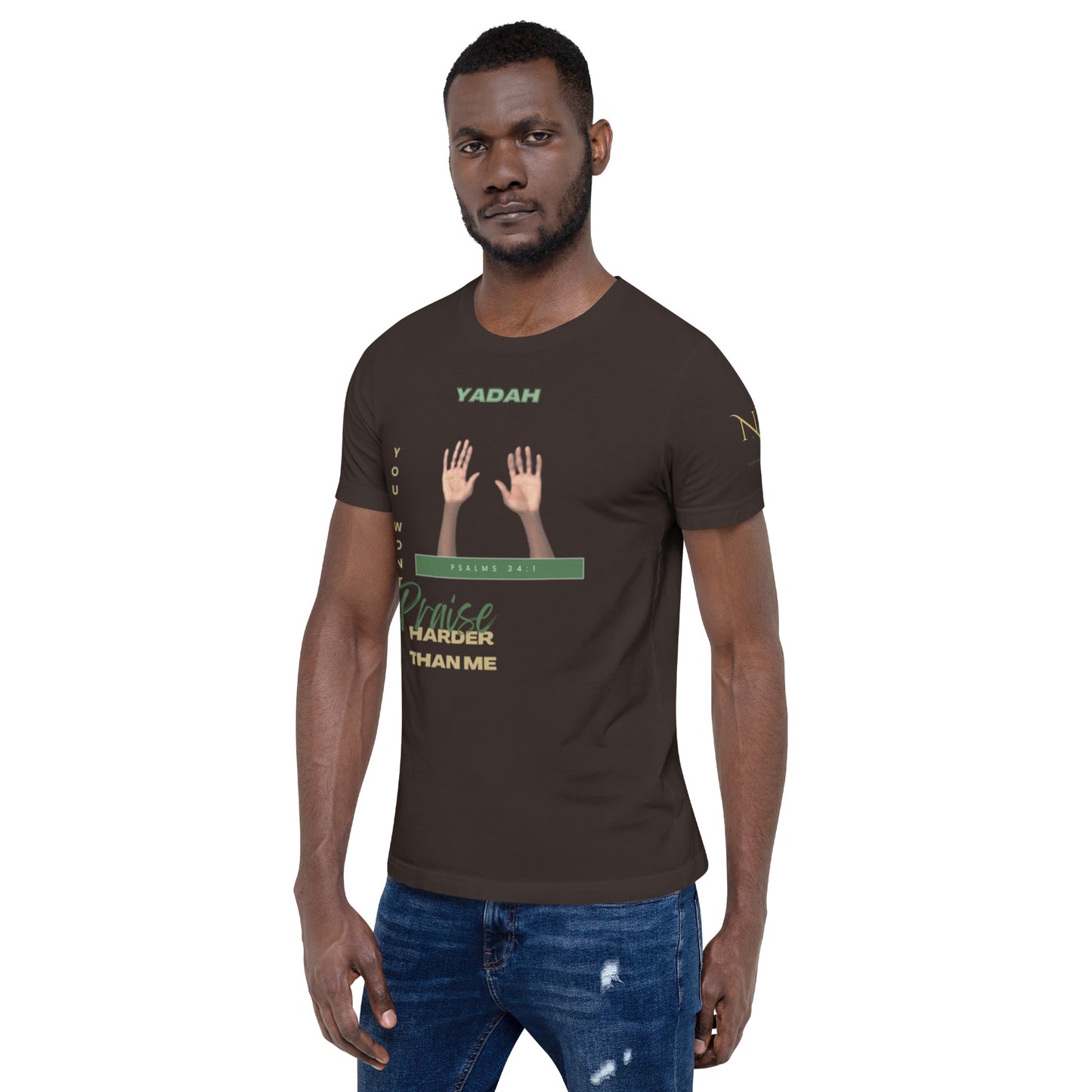 Yadah Praise Alternate Green Unisex T-shirt (Front & Sleeve Only)