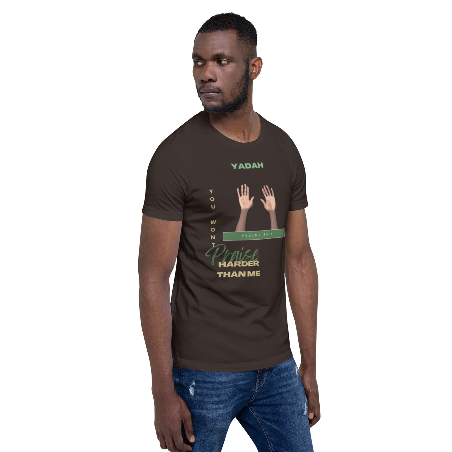 Yadah Praise Alternate Green Unisex T-shirt (Front & Sleeve Only)