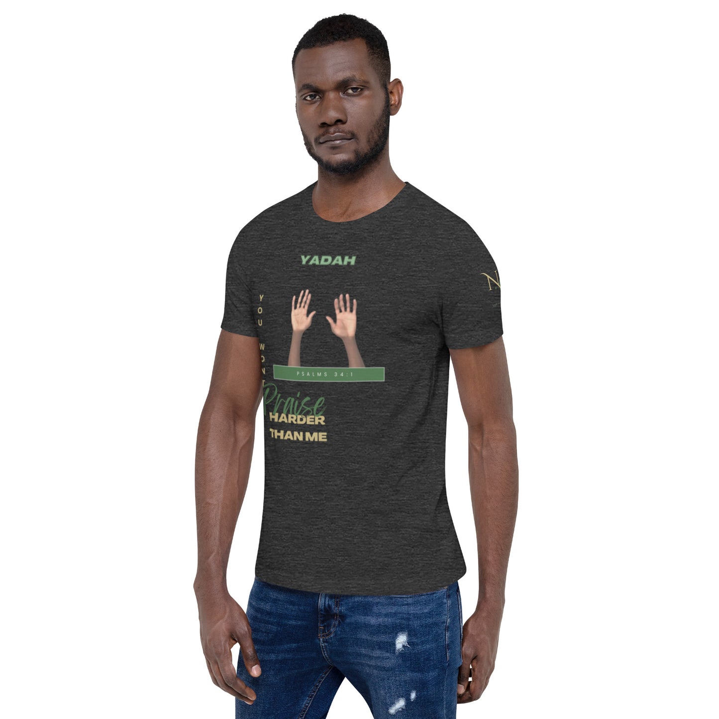 Yadah Praise Alternate Green Unisex T-shirt (Front & Sleeve Only)