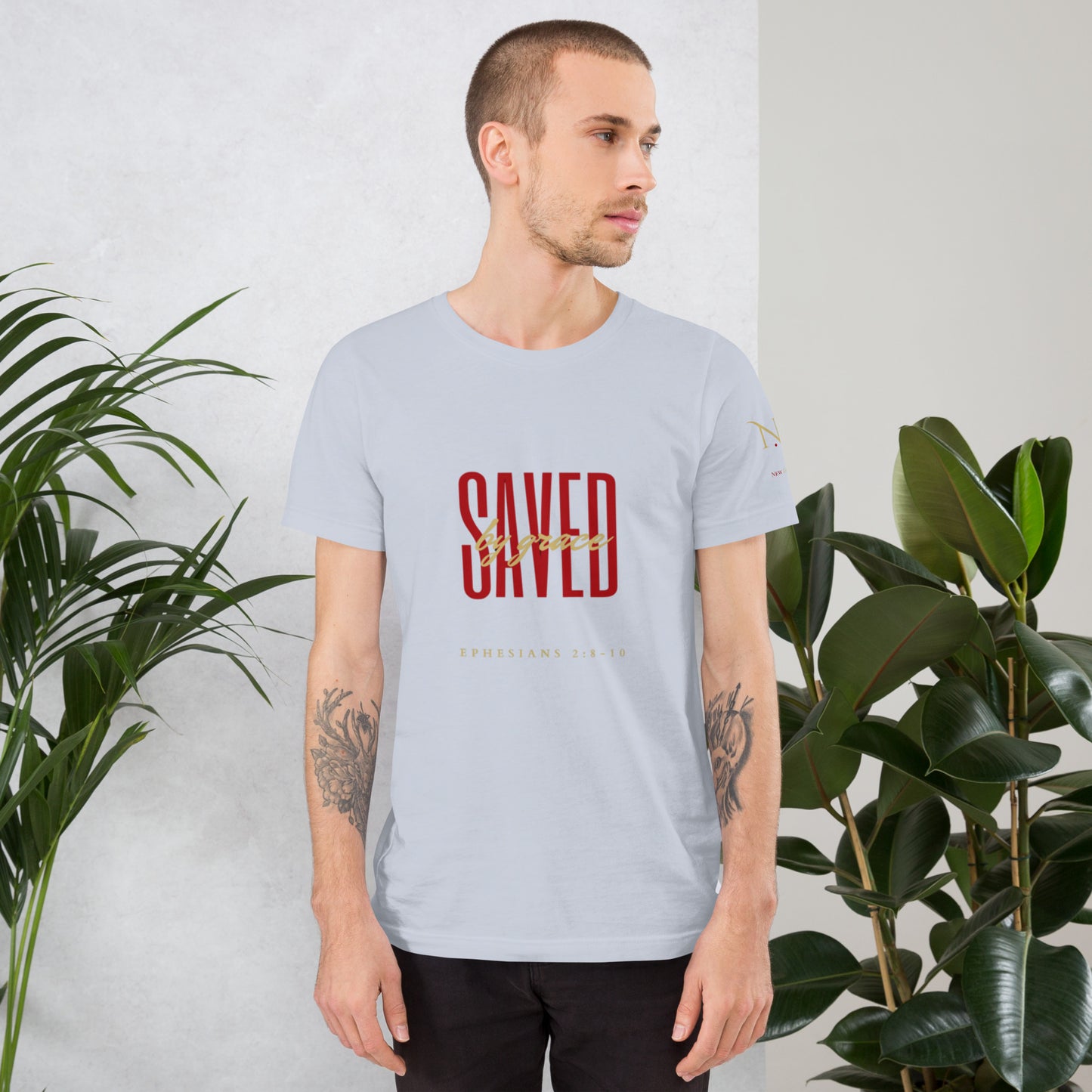 Saved By Grace (Red) Unisex T-shirt