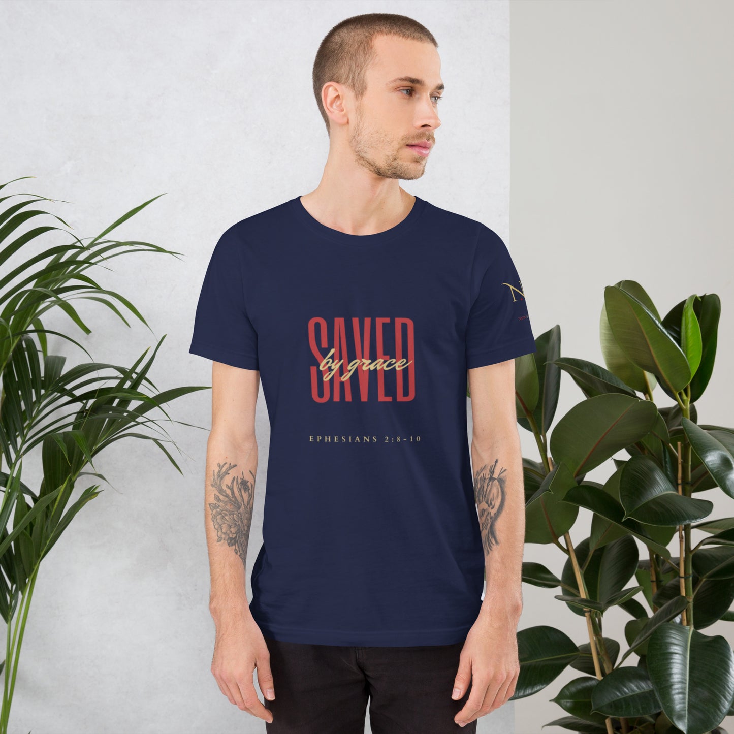 Saved By Grace (Red) Unisex T-shirt