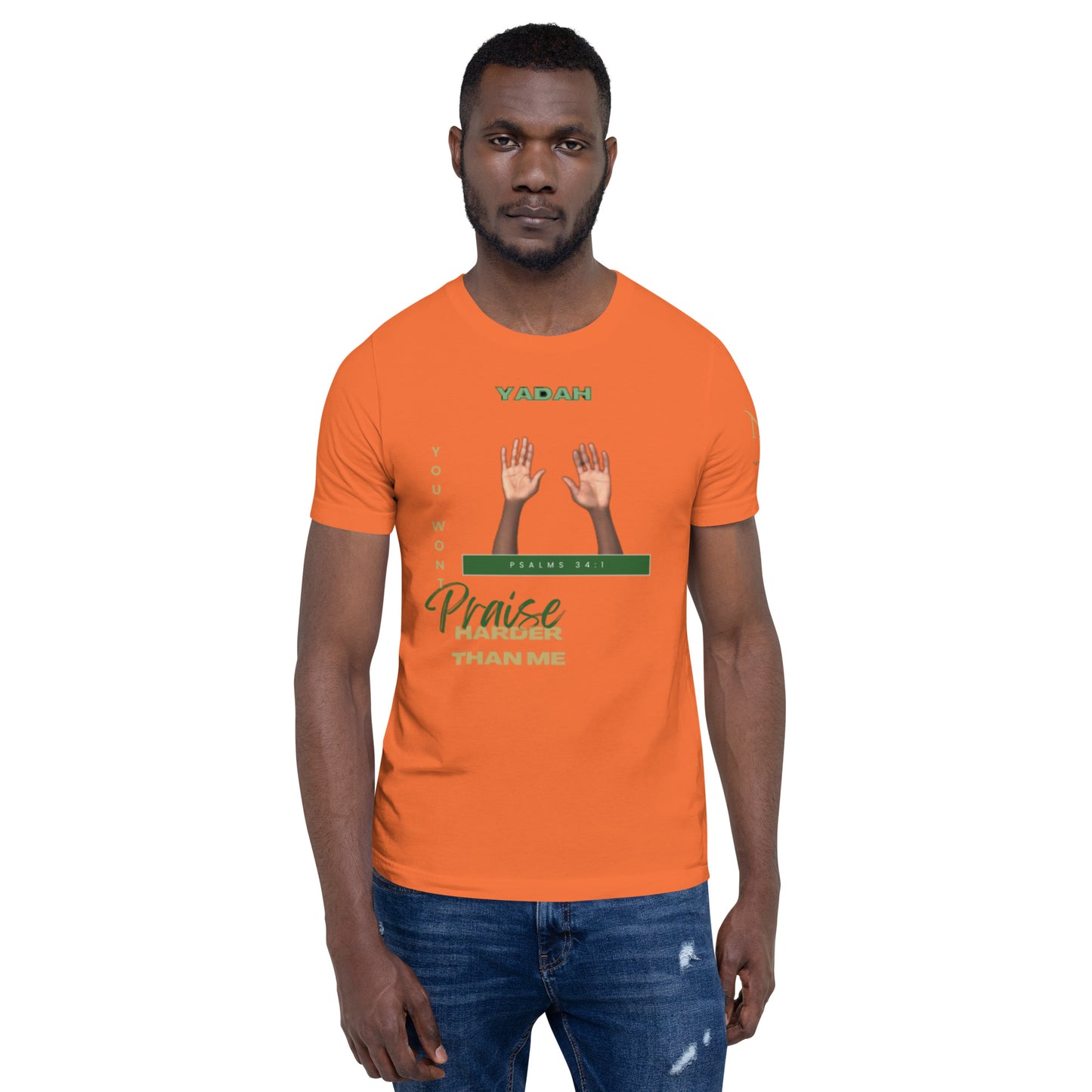 Yadah Praise Alternate Green Unisex T-shirt (Front & Sleeve Only)