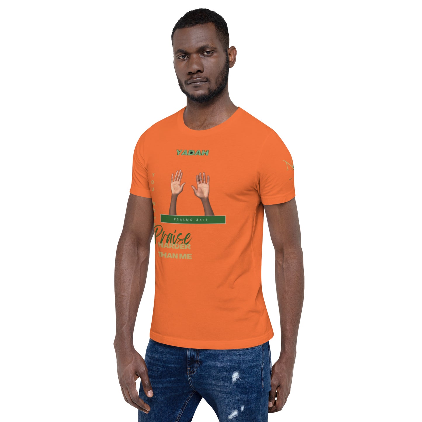 Yadah Praise Alternate Green Unisex T-shirt (Front & Sleeve Only)