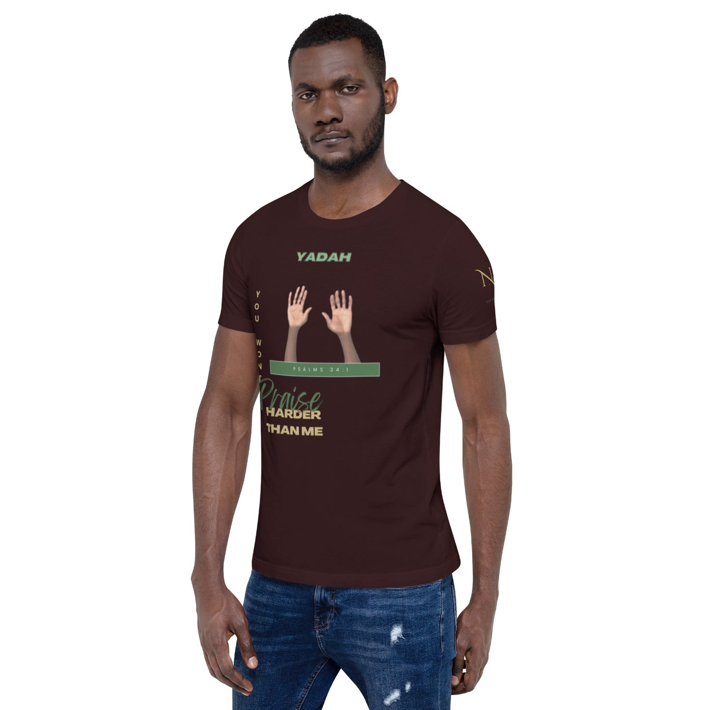 Yadah Praise Alternate Green Unisex T-shirt (Front & Sleeve Only)