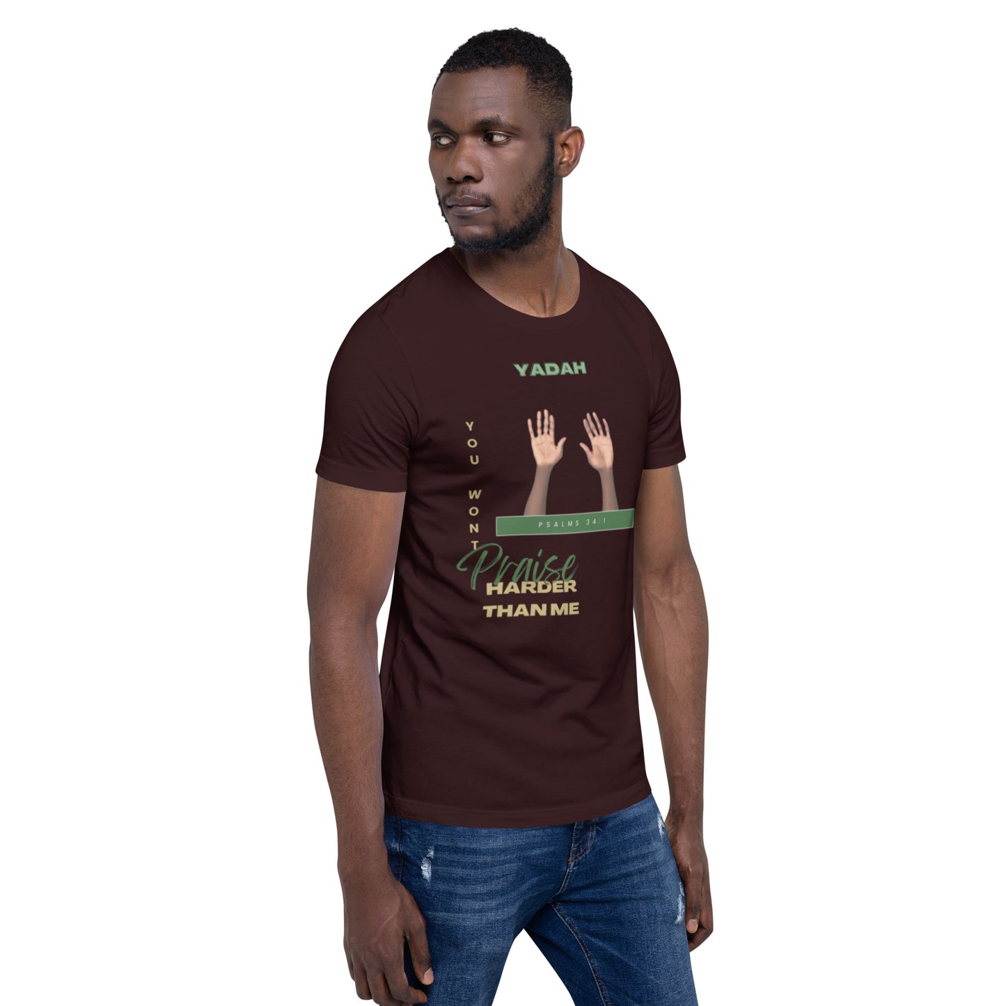 Yadah Praise Alternate Green Unisex T-shirt (Front & Sleeve Only)