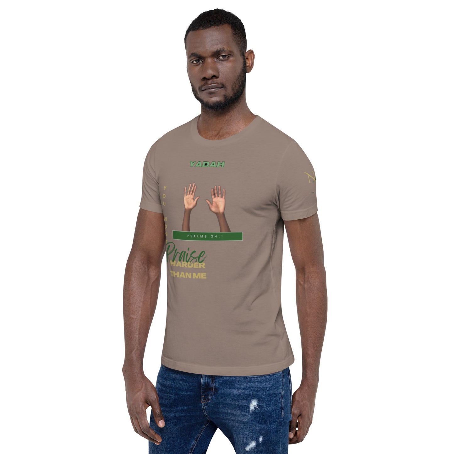 Yadah Praise Alternate Green Unisex T-shirt (Front & Sleeve Only)