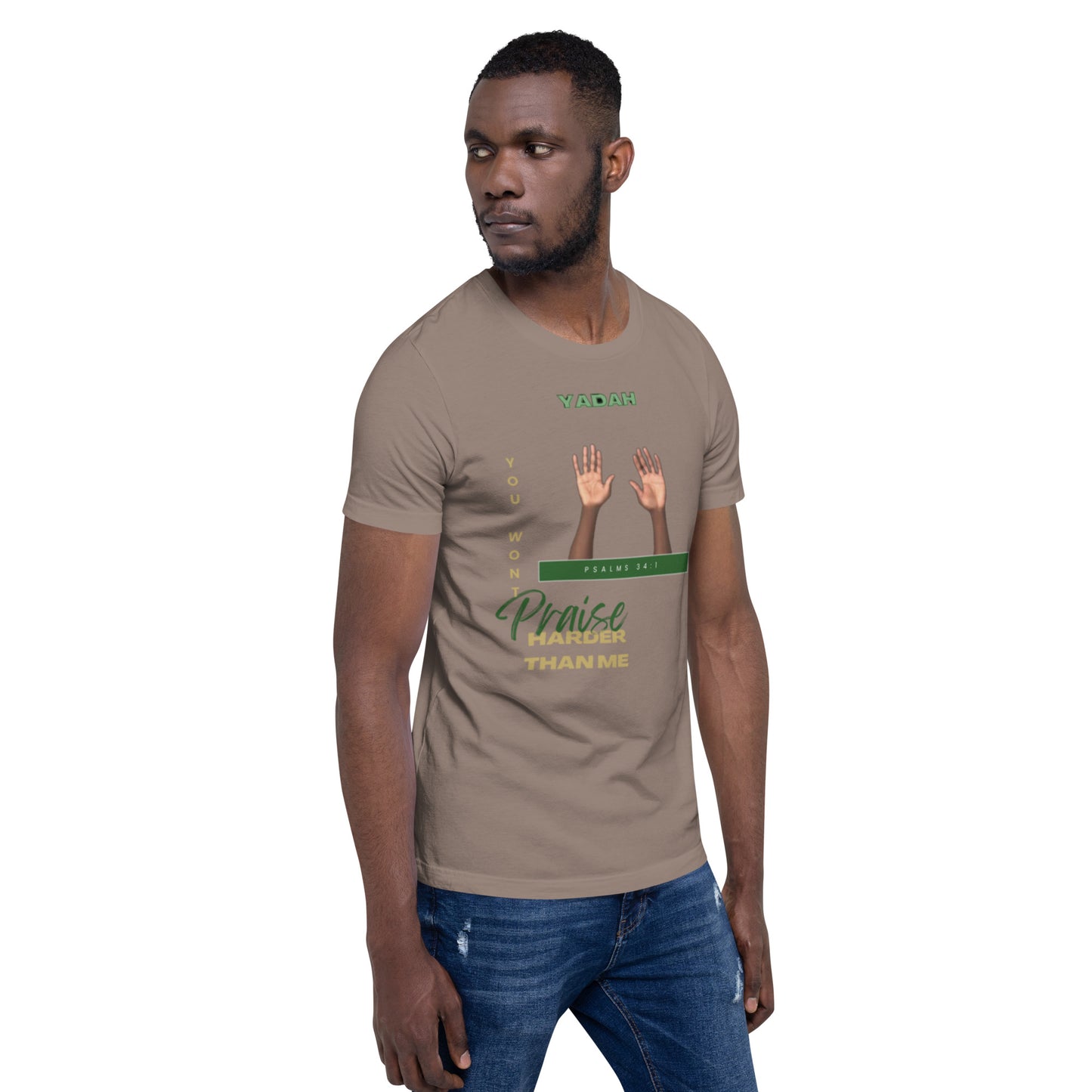 Yadah Praise Alternate Green Unisex T-shirt (Front & Sleeve Only)